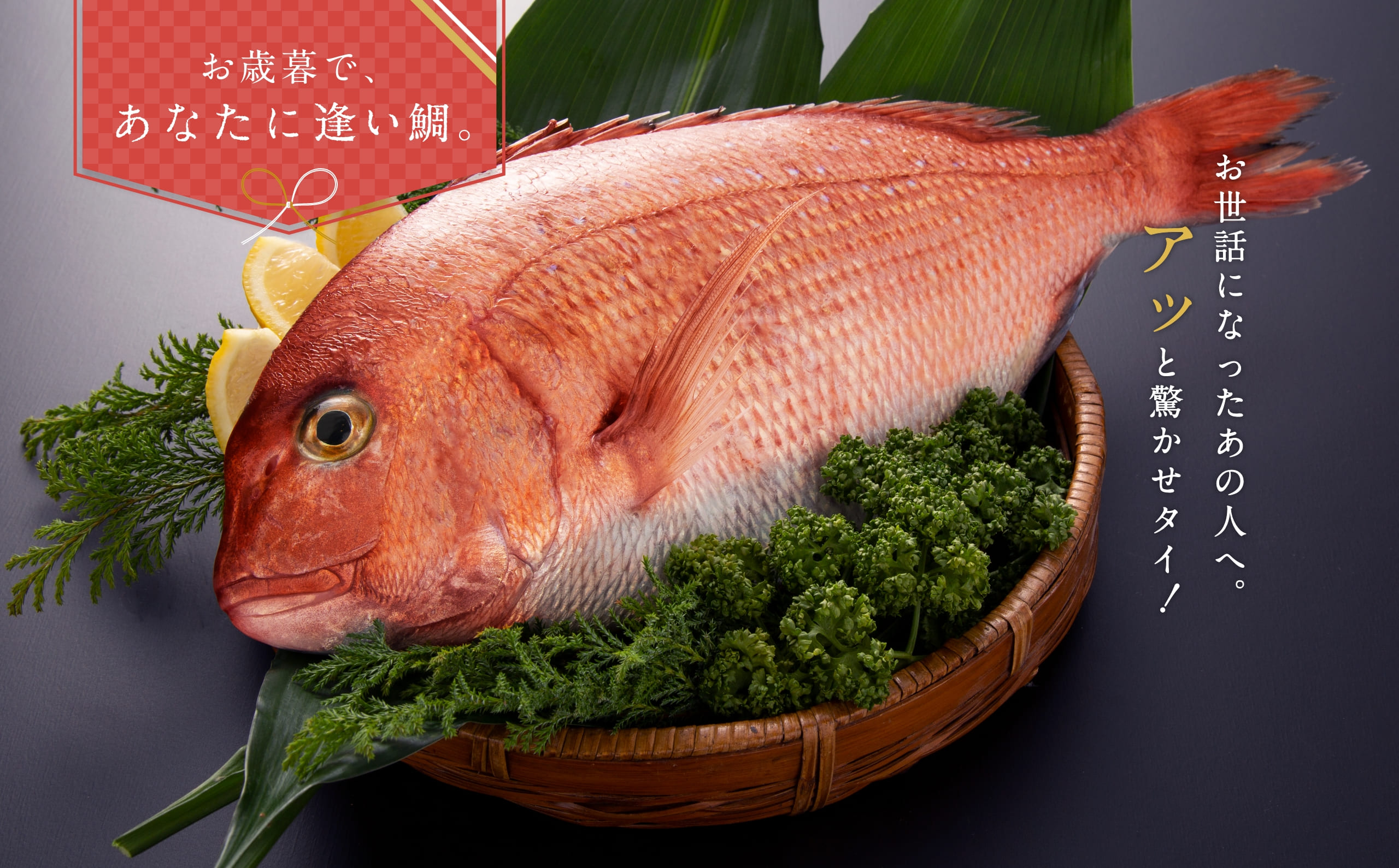 お歳暮であなたに逢い鯛。お世話になったあの人へアッと驚かせタイ！